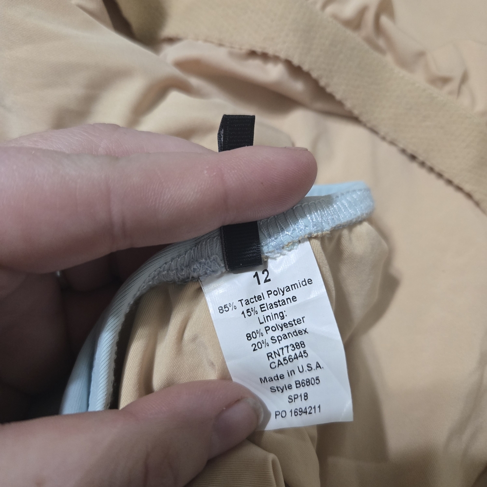 J. Crew Scoopback One-Piece Swimsuit Size 12 Teal B6805 beach Usa Made Vacation - Picture 5 of 5